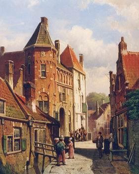 unknow artist European city landscape, street landsacpe, construction, frontstore, building and architecture. 247 Germany oil painting art